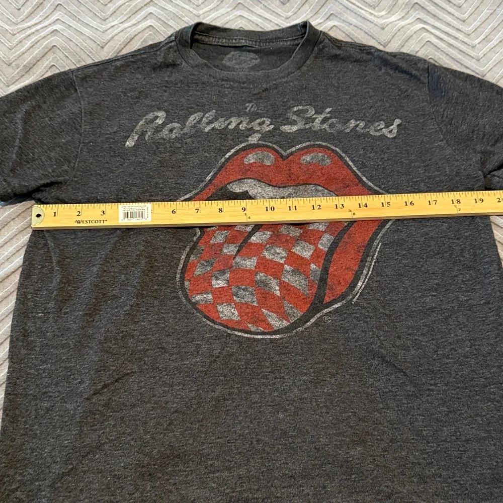 The Rolling Stones Gray Checkerboard Graphic Tee